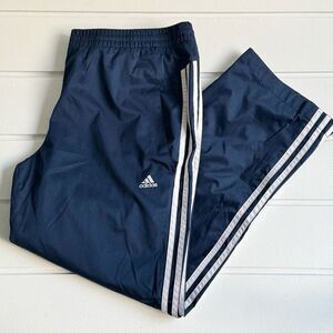 Adidas Men’s Navy 3 Stripe Climalite Mesh Lined Track Pants Size Large
